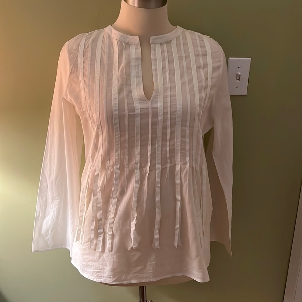 Chelsea & Theodore Blouse, Off White, Cotton, Size 14